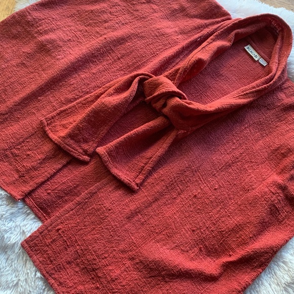 Kioti Vintage Handmade Textured Kimono Styled Boho Minimalist Open Front Top - Picture 5 of 16